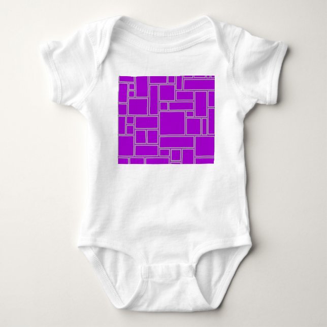 Body Para Bebê Retângulos Roxos (Frente)