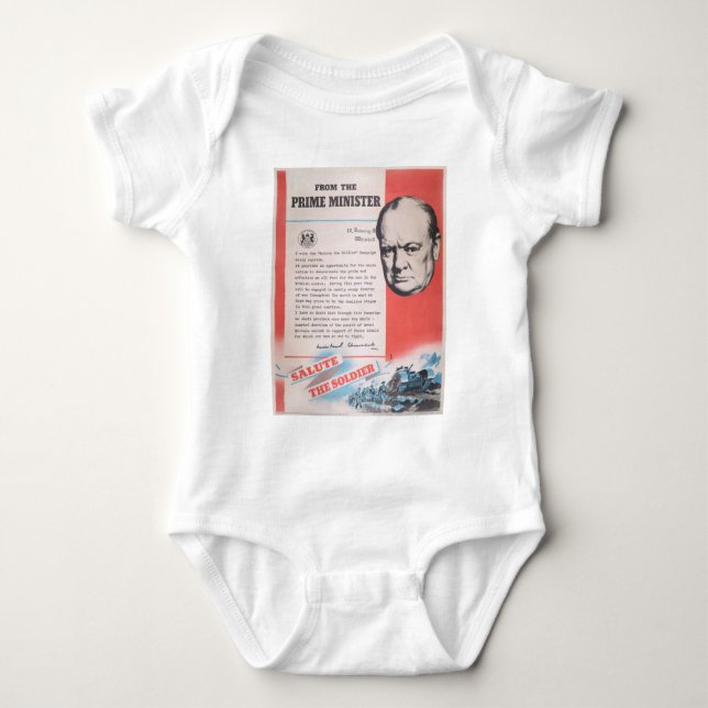 Body Para Bebê Retirada do poster de guerra britânico. (Frente)