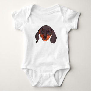 Body Para Bebê Retrato Dachshund Cute