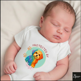 Body Para Bebê Retrato de cão maltês vibrante com redemoinho rend