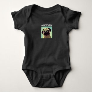 Body Para Bebê Retrato de Cartoon Cutest Pug Ever Cute Puppy Dive