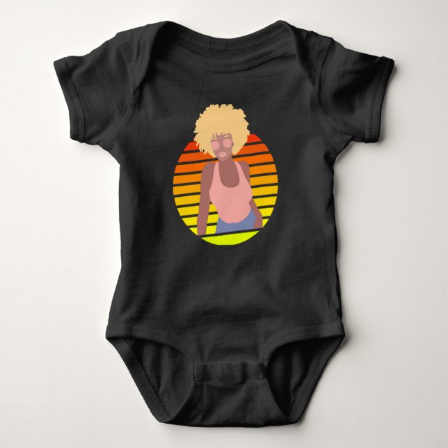 BODY PARA BEBÊ RETRO AFRO QUEEN - QUEEN AFRO-AMERICANA (Frente)