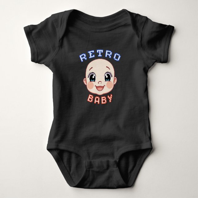 Body Para Bebê Retro baby!Un amour pixel  (Frente)
