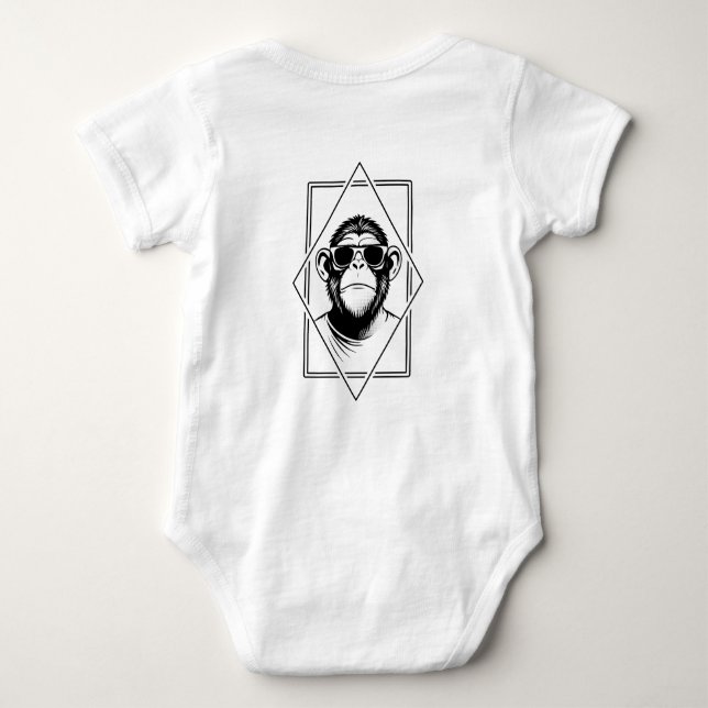 Body Para Bebê Retro-Chic Chimp Diamond – Geometria Encontra Atit (Verso)