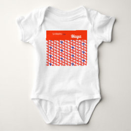 Body Para Bebê Retro Cor - De - Laranja Branco SHRIMPLY Kawaii Pe