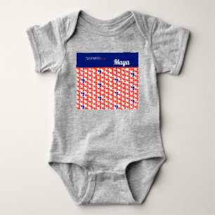 Body Para Bebê Retro Cor - De - Laranja Branco SHRIMPLY Kawaii Pe