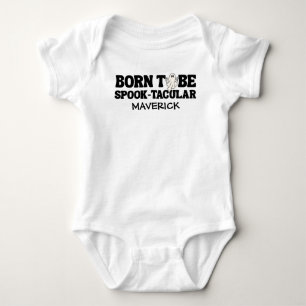 Body Para Bebê Retro Ghost Um Menino no Halloween Aniversário de
