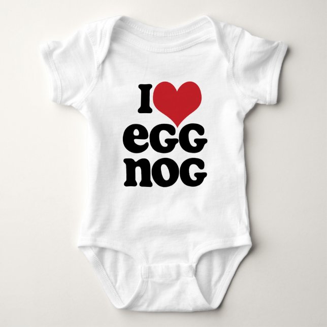 Body Para Bebê Retro I Love Eggnog Baby (Frente)