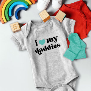Body Para Bebê Retro I Love My Daddies Baby Gay Dads