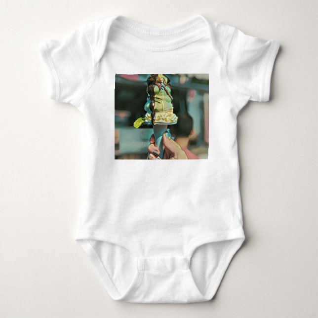 Body Para Bebê Retro ice cream popsicle (Frente)