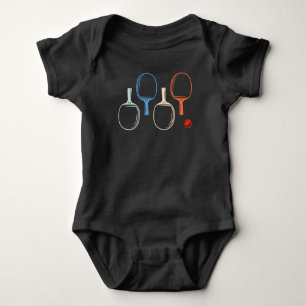Body Para Bebê Retro Mesa de Tênis e Ping Pong Player