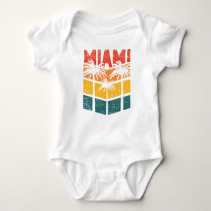 Body Para Bebê Retro Miami Florida Beach Souvenir Palm Tree 80s