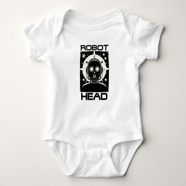 Body Para Bebê Retro Robot Head (Frente)