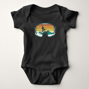 Body Para Bebê Retro Snowboard Solto Salto Neve Montanha