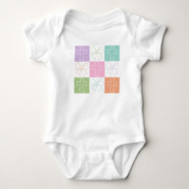 Body Para Bebê Retro Xadrez Cruz de Páscoa Coquette Bebê 
