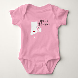 Body Para Bebê Rhode Island Home Grown State Tee
