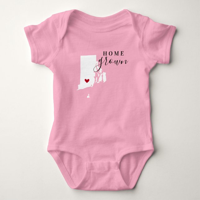 Body Para Bebê Rhode Island Home Grown State Tee (Frente)