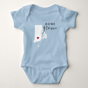 Body Para Bebê Rhode Island Home Grown State Tee