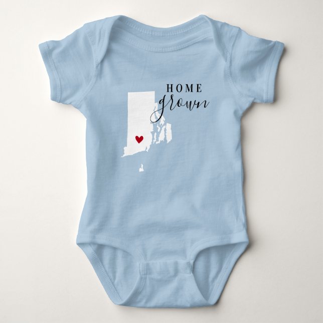 Body Para Bebê Rhode Island Home Grown State Tee (Frente)