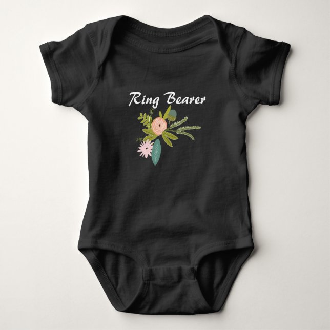 Body Para Bebê RING BEARER Floral e Fauna (Frente)