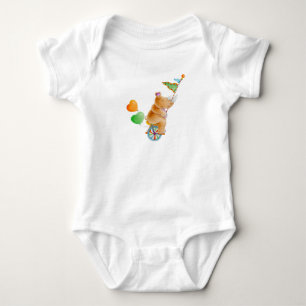 Body Para Bebê Rinocerontes animais circo aquarela
