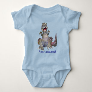 Body Para Bebê Roar-assaurus Cartoon Dinossauro T-Shirt