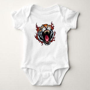 Body Para Bebê Roaring Tiger Face Zangada