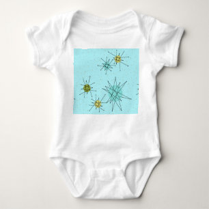 Body Para Bebê Robin's Egg Blue Atomic Starbursts Baby Bodydress