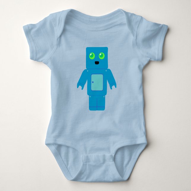 Body Para Bebê Robô Azul (Frente)