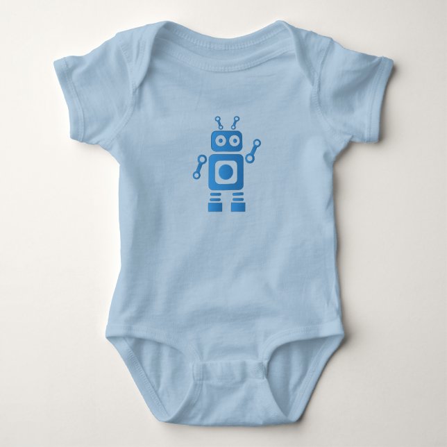 Body Para Bebê Robô Retroativo Azul (Frente)