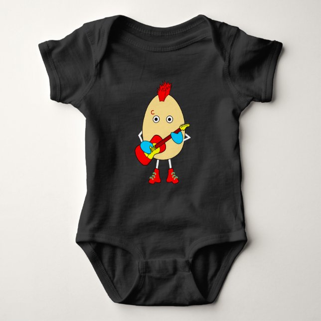 Body Para Bebê Rock Musical Egghead (Frente)
