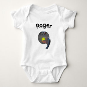 Body Para Bebê Roger Nome Com Pelicano Pegando Bola,