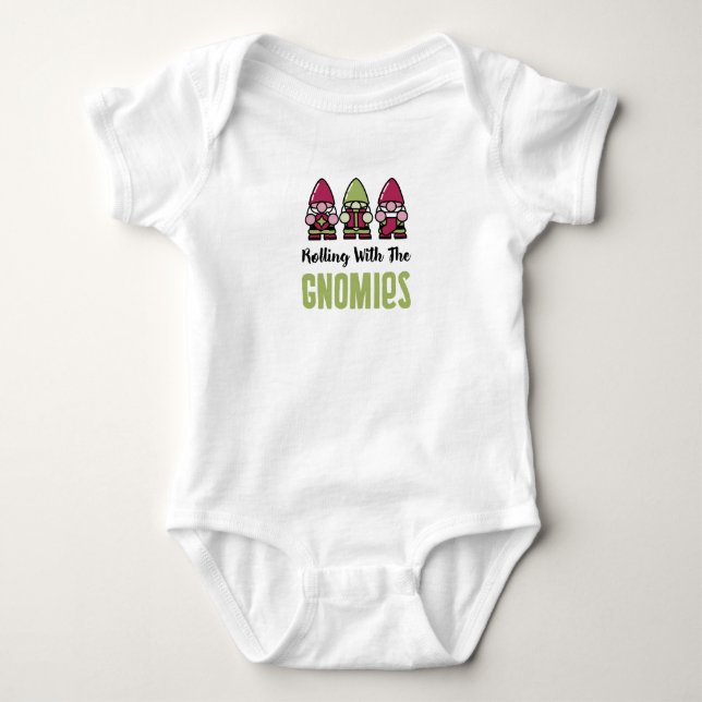 Body Para Bebê Rolando Com O Fato De Bebê Dos Gnomies (Frente)