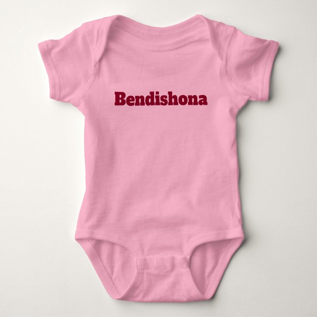 Body Para Bebê Romper "Bendishona" roze. (Frente)