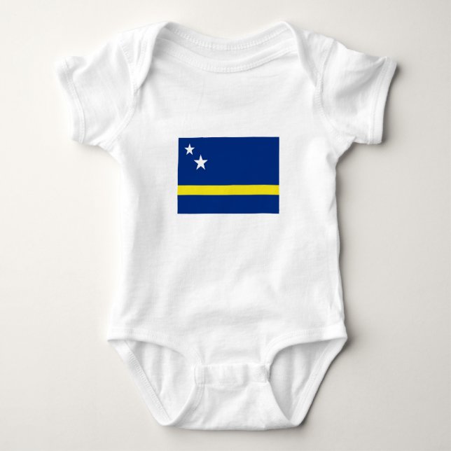Body Para Bebê Romper "Curaçaose  vlag". (Frente)