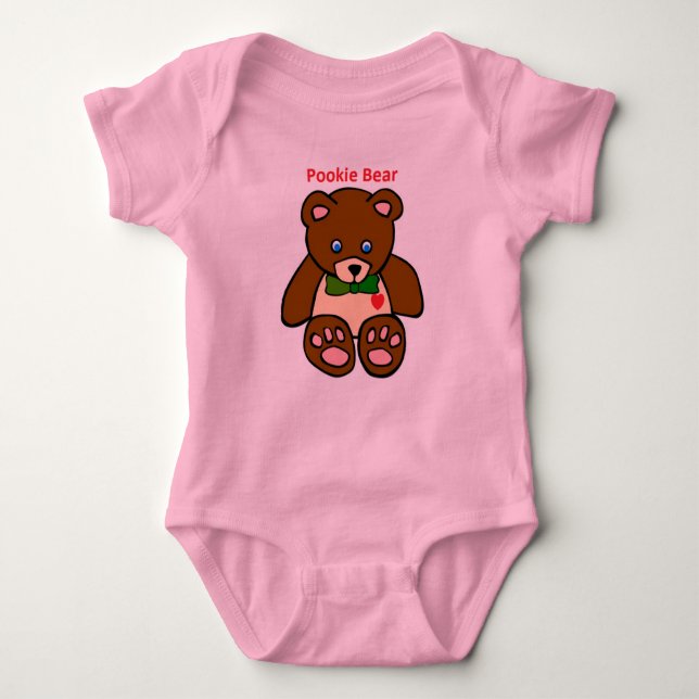 Body Para Bebê Romper do urso de Pookie para miúdos (Frente)