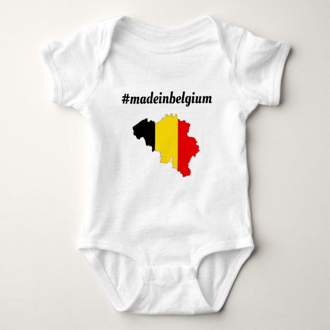 Body Para Bebê Romper "Madeinbelgium". (Frente)