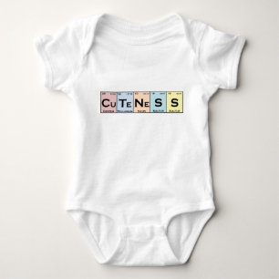 Body Para Bebê Romper periódico do bebê dos elementos do CuTeNe