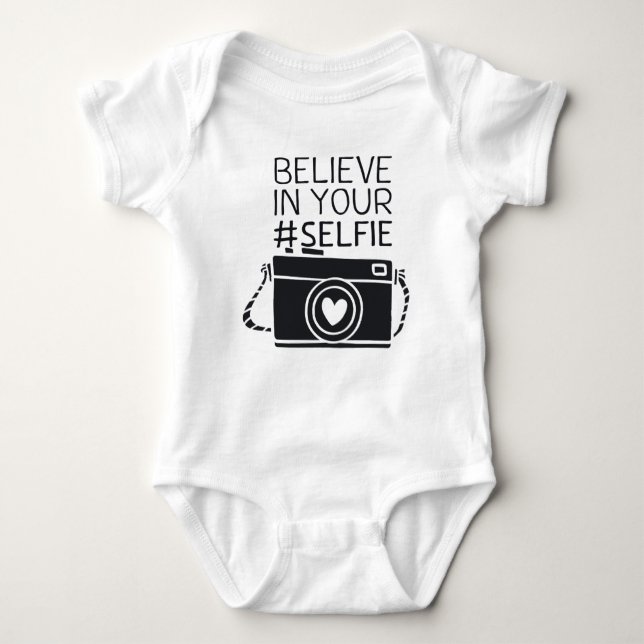 Body Para Bebê Rompertje met de tekst: Believe in your #selfie (Frente)