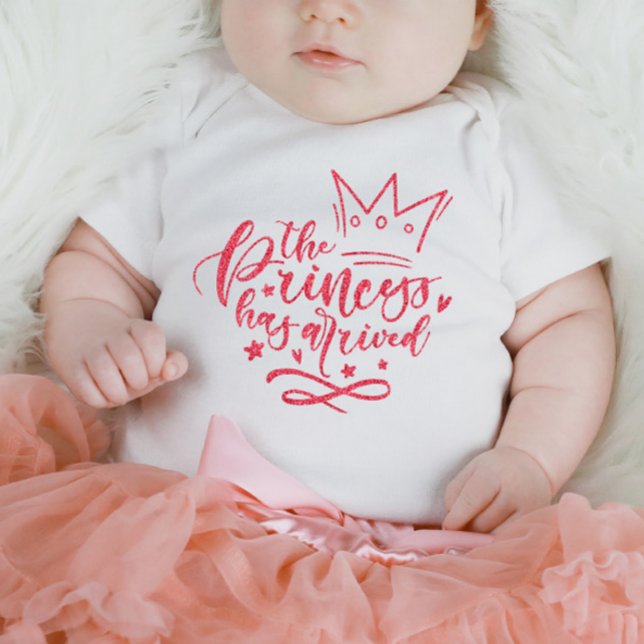 Body Para Bebê Rosa, A Princesa Chegou A Bebê De Roupa (Criador carregado)