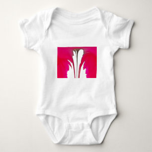 Body Para Bebê Rosa Abstrato Magenta Vermelho Chic: Arte de Pintu