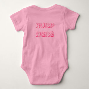 Body Para Bebê Rosa "Burp Here"