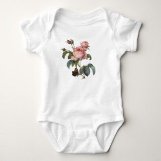 Body Para Bebê Rosa de arte personalizada e borboleta