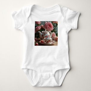 Body Para Bebê Rosa de Couve Rosa Tea