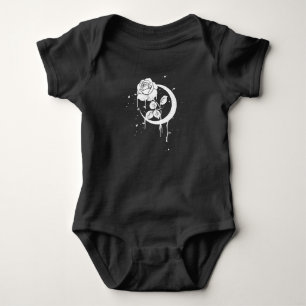 Body Para Bebê Rosa de Lua oculta gótico