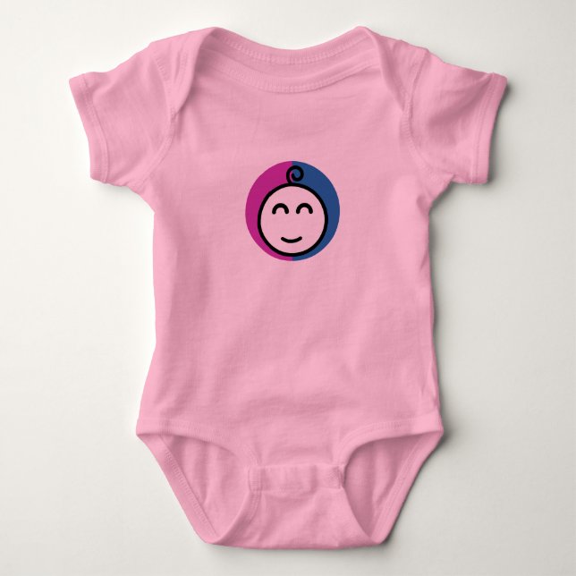 Body Para Bebê Rosa de roupa (Frente)