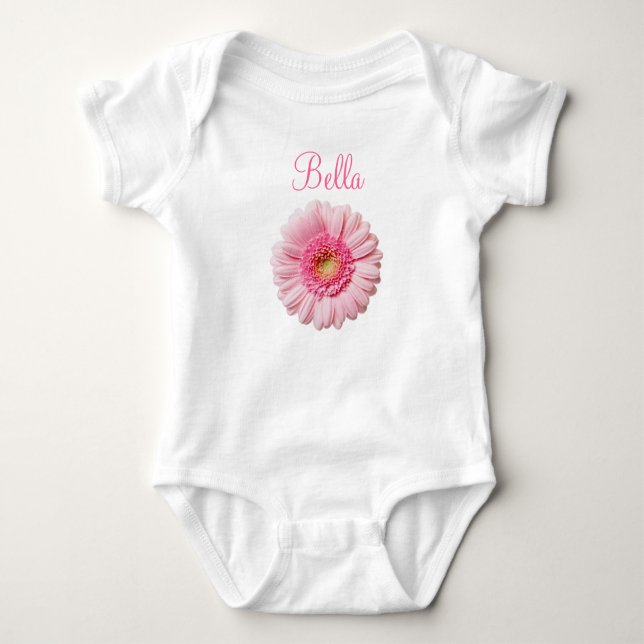 Body Para Bebê Rosa Gerbera Daisy (Frente)