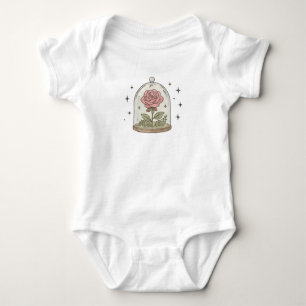 Body Para Bebê Rosa Mágica em Campânula de Vidro Brilha Vintage