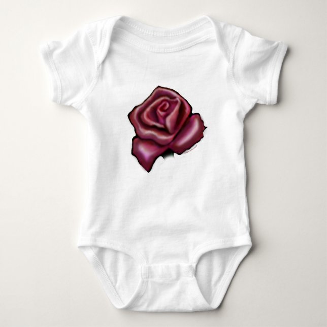 Body Para Bebê Rosa vermelha (Frente)