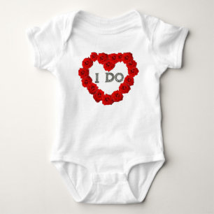 Body Para Bebê Rosa vermelha Heart I Do Bling Criança Creeper